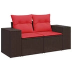vidaXL 9 Piece Garden Sofa Set with Cushions Grey Poly Rattan