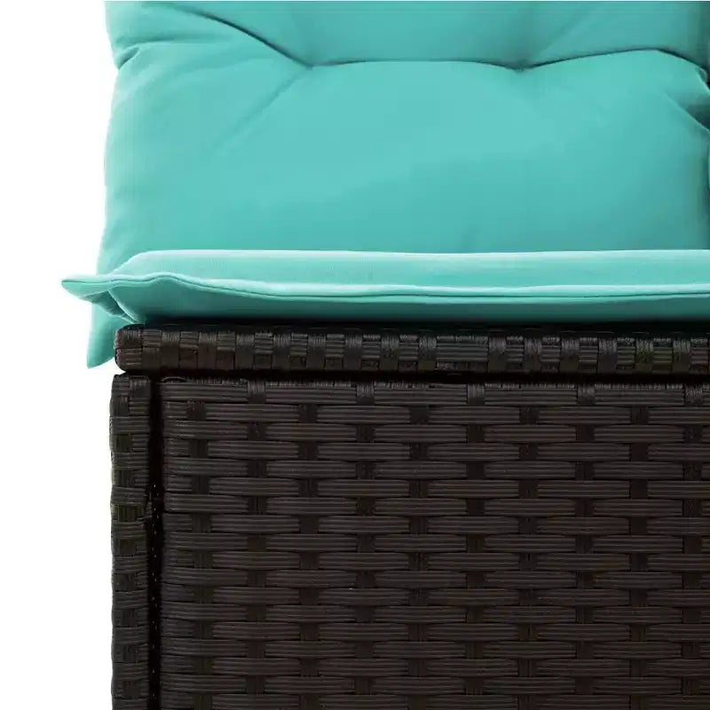 vidaXL 8 Piece Garden Sofa Set with Cushions Black Poly Rattan