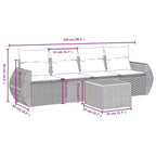 vidaXL 5 Piece Garden Sofa Set with Cushions Poly Rattan