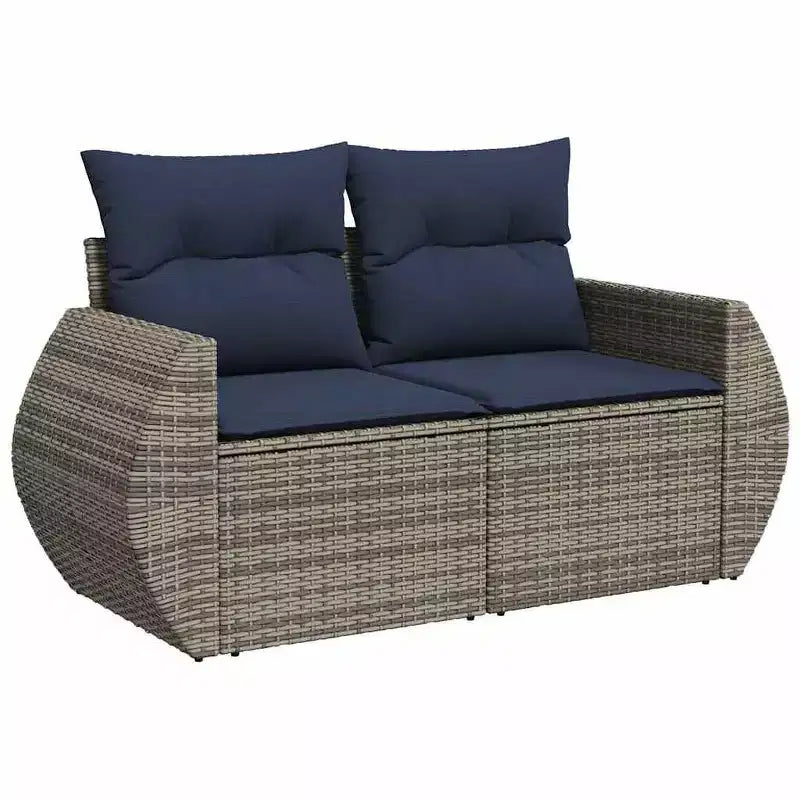 vidaXL 5 Piece Garden Sofa Set with Cushions Poly Rattan