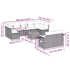 vidaXL 10 Piece Garden Sofa Set with Cushions Black Poly Rattan