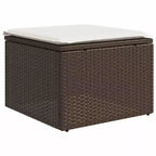 vidaXL 4 Piece Patio Sofa Set with Cushions Brown Poly Rattan