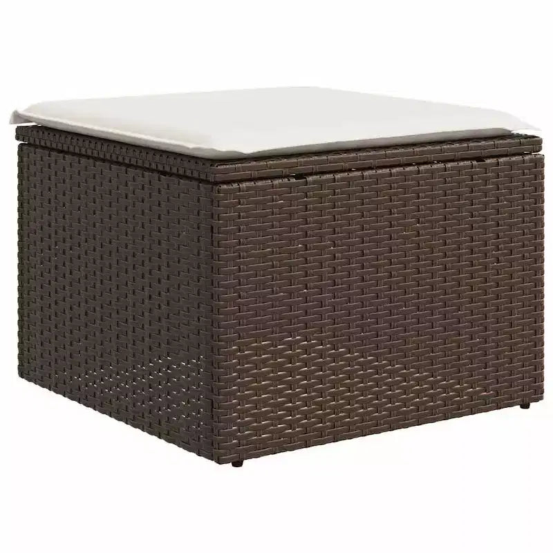 vidaXL 4 Piece Patio Sofa Set with Cushions Brown Poly Rattan