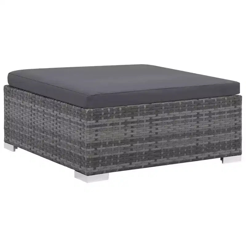 vidaXL 12 Piece Patio Lounge Set with Cushions Poly Rattan Gray