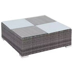 vidaXL 12 Piece Patio Lounge Set with Cushions Poly Rattan Gray