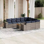 vidaXL 11 Piece Garden Sofa Set with Cushions Poly Rattan