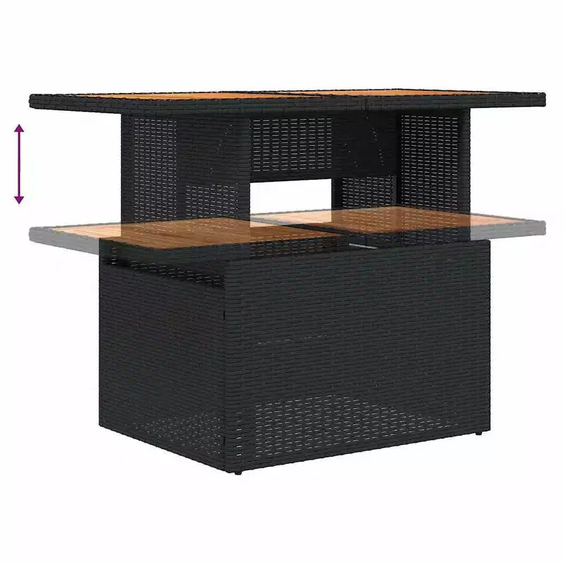 vidaXL Salon de jardin 7 pcs avec coussins résine tressée, canapé d'angle modulable, table ajustable