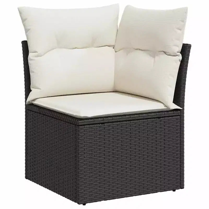 vidaXL 8 Piece Patio Sofa Set with Cushions, Poly Rattan Outdoor Sectional, Modular Design, Adjustable Table
