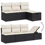vidaXL 8 Piece Patio Sofa Set with Cushions, Poly Rattan Outdoor Sectional, Modular Design, Adjustable Table