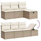 vidaXL 8 Piece Patio Sofa Set with Cushions, Poly Rattan Outdoor Sectional, Modular Design, Adjustable Table