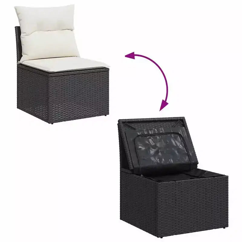 vidaXL 7 Piece Patio Sofa Set with Cushions Poly Rattan, Modular Outdoor Sectional - Multiple Colors/Models