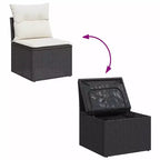 vidaXL 7 Piece Patio Sofa Set with Cushions Poly Rattan, Modular Outdoor Sectional - Multiple Colors/Models