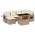 vidaXL 7 Piece Patio Sofa Set with Cushions Poly Rattan, Modular Outdoor Sectional - Multiple Colors/Models
