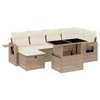 vidaXL 7 Piece Patio Sofa Set with Cushions Poly Rattan, Modular Outdoor Sectional - Multiple Colors/Models