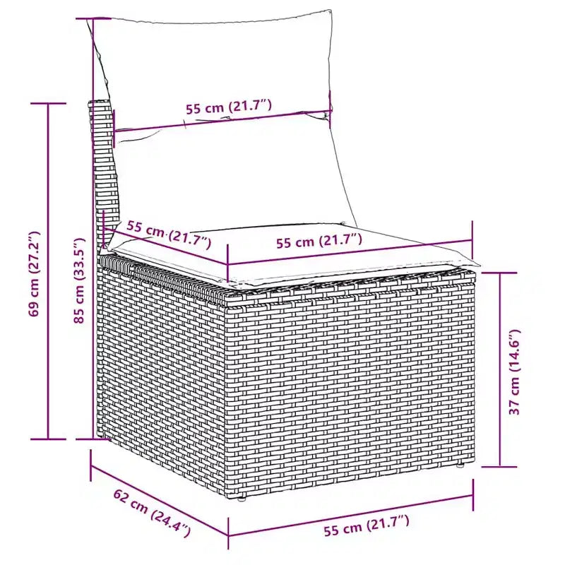 vidaXL 8 Piece Patio Sofa Set with Cushions Poly Rattan