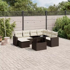 vidaXL 8 Piece Patio Sofa Set with Cushions Poly Rattan