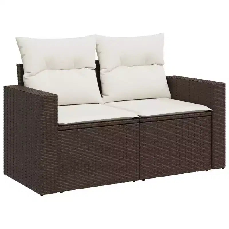 vidaXL 8 Piece Patio Sofa Set with Cushions Poly Rattan