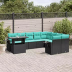 vidaXL Salon de jardin avec coussins et table, 10 pièces en rotin synthétique