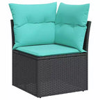 vidaXL Salon de jardin avec coussins et table, 10 pièces en rotin synthétique