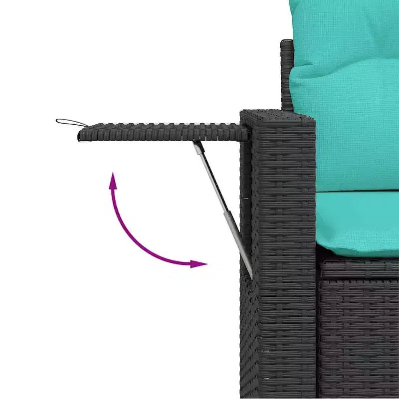 vidaXL Salon de jardin avec coussins et table, 10 pièces en rotin synthétique