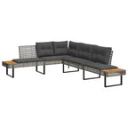 vidaXL Ensemble canapé de jardin 2 places avec coussins en rotin synthétique et acacia