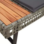 vidaXL Ensemble canapé de jardin 2 places avec coussins en rotin synthétique et acacia