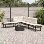 vidaXL Ensemble canapé de jardin 2 places avec coussins en rotin synthétique et acacia