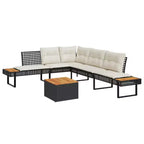 vidaXL Ensemble canapé de jardin 2 places avec coussins en rotin synthétique et acacia