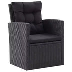 vidaXL Salon de jardin 6 pièces avec coussins résine tressée noir