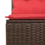 vidaXL Patio Sofa Set with Cushions and Table Outdoor 9 Piece Poly Rattan