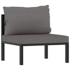 vidaXL Ensemble de salon de jardin Canapé d'angle d'extérieur en résine tressée anthracite