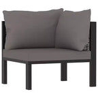 vidaXL Ensemble de salon de jardin Canapé d'angle d'extérieur en résine tressée anthracite