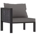 vidaXL Ensemble de salon de jardin Canapé d'angle d'extérieur en résine tressée anthracite