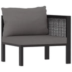 vidaXL Ensemble de salon de jardin Canapé d'angle d'extérieur en résine tressée anthracite