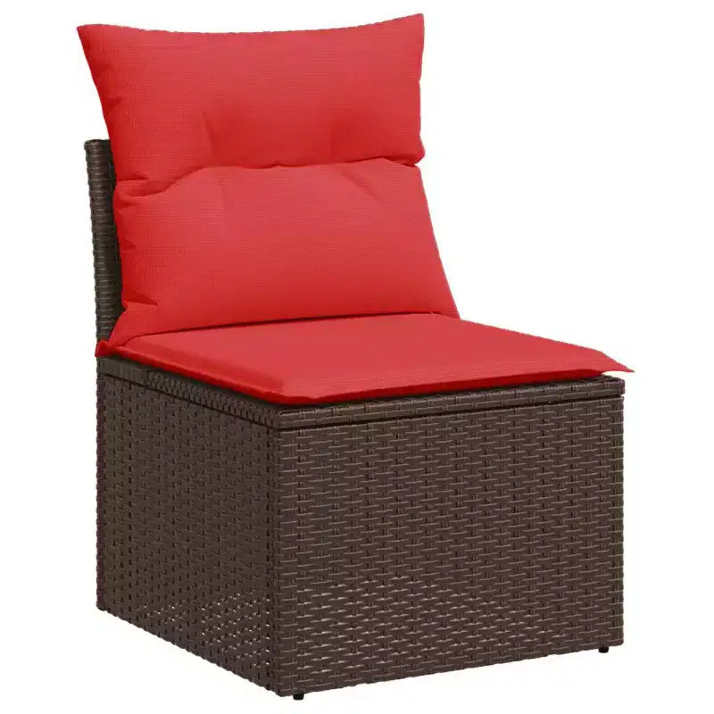 vidaXL Salon de jardin avec coussins et table d'extérieur 5 pièces en résine tressée