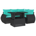 vidaXL Salon de jardin avec coussins et table d'extérieur 5 pièces en résine tressée