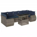 vidaXL Garden Sofa Set with Cushions Poly Rattan Acacia