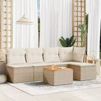 vidaXL Salon de jardin avec coussins Mobilier d'extérieur 6 pièces en résine tressée
