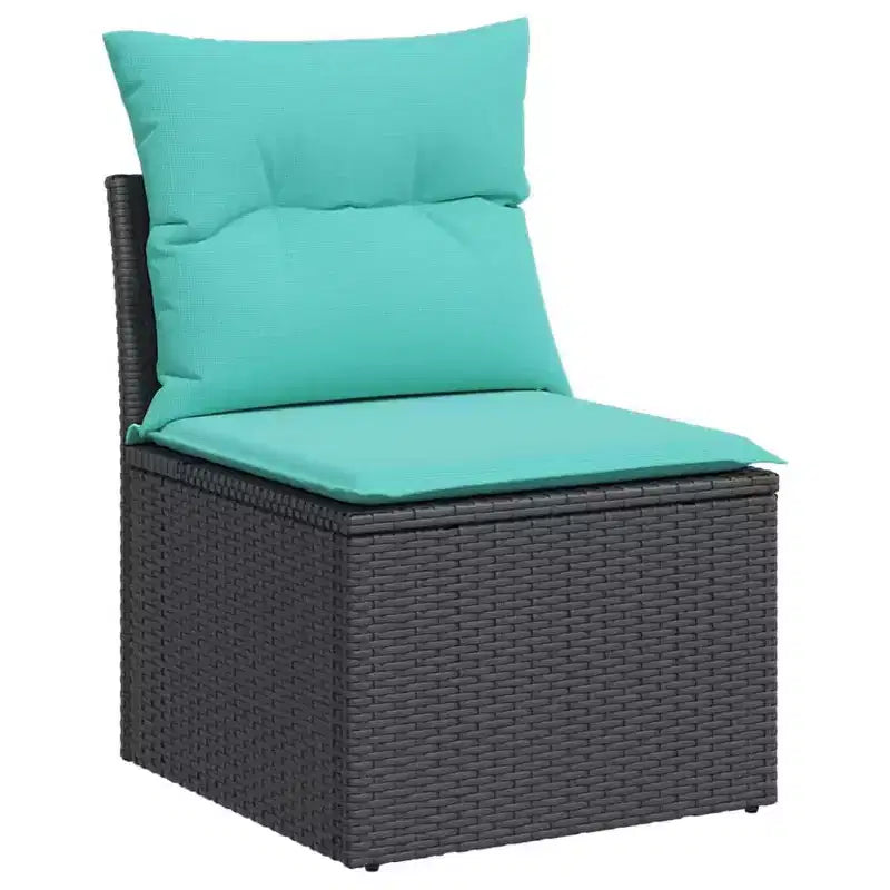 vidaXL Patio Sofa Set with Cushions Modular Outdoor Seating 7 Piece Poly Rattan
