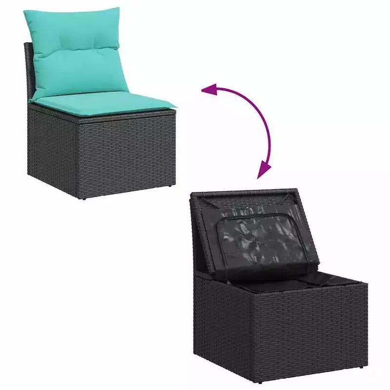 vidaXL Patio Sofa Set with Cushions Sectional Couches 6 Piece Poly Rattan