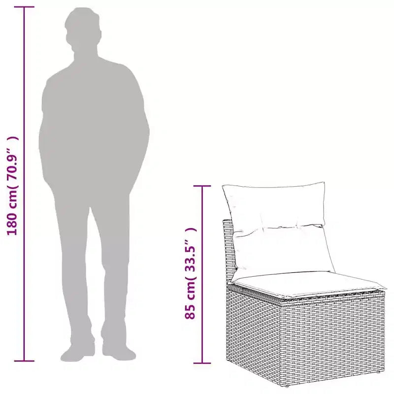 vidaXL Salon de jardin avec coussins et table d'extérieur 7 pièces en résine tressée