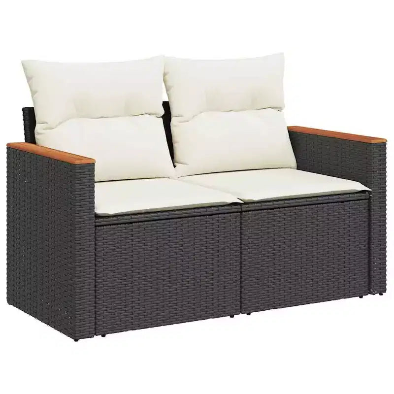 vidaXL 6 Piece Patio Sofa Set with Cushions Poly Rattan, Modular Outdoor Sectional, Adjustable Table, Multiple Colors/Models