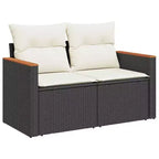 vidaXL 6 Piece Patio Sofa Set with Cushions Poly Rattan, Modular Outdoor Sectional, Adjustable Table, Multiple Colors/Models