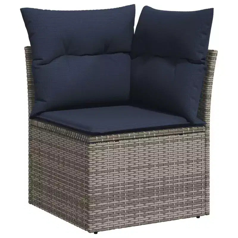 vidaXL Patio Sofa Set with Cushions Modular Outdoor Seating 6 Piece Poly Rattan