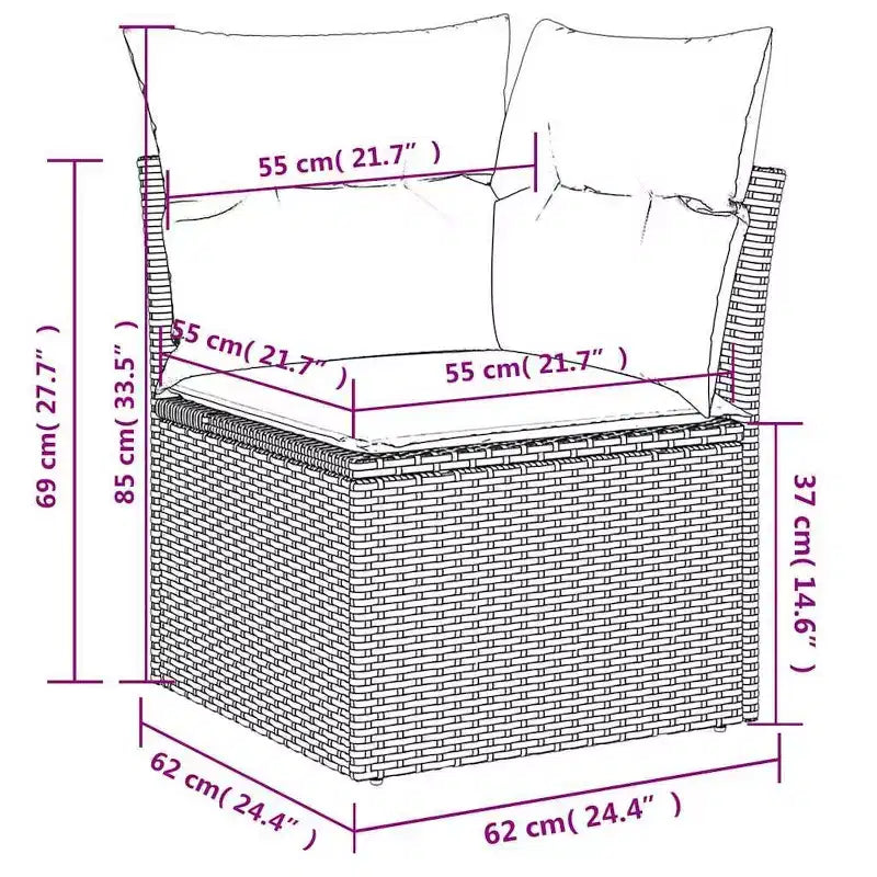 vidaXL 8 Piece Garden Sofa Set with Cushions Poly Rattan