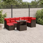 vidaXL 8 Piece Garden Sofa Set with Cushions Poly Rattan