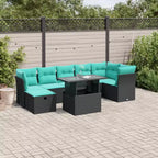 vidaXL 8 Piece Garden Sofa Set with Cushions Poly Rattan