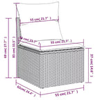 vidaXL 8 Piece Garden Sofa Set with Cushions Poly Rattan