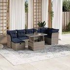 vidaXL 8 Piece Garden Sofa Set with Cushions Poly Rattan