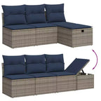 vidaXL 8 Piece Garden Sofa Set with Cushions Poly Rattan